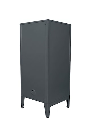 Alfafonet Ziglat Serisi Kilitli Metal Home Office Dolabı Cam Kapaklı Antrasit Gri Ral 7016 450x1050x450 Mm