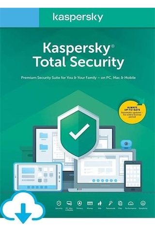 Kaspersky Total Security Antivirüs Programı 2022 TR 1 Kullanıcı 1 Yıl
