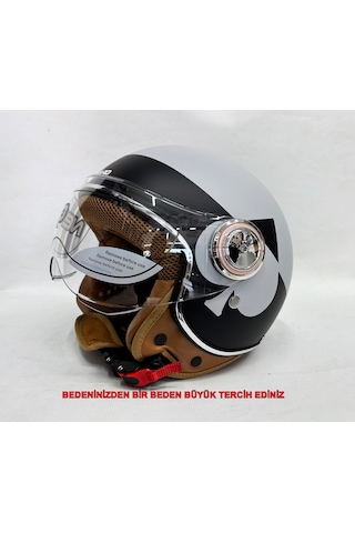 Nero Tk-06 Şefaf Vizörlü Yarım Açık Kask Mat S2 Çok Renkli