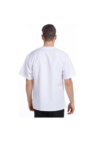 V Yaka Ceket Kısa Kol Beyaz