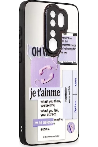 Newface Xiaomi Redmi Note 8 Pro Kılıf Mirror Desenli Kapak - Mirror - 4 Gümüş
