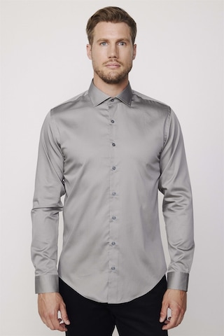 Tudors Slim Fit Koton Satenpremium Seri Erkek Gri Gömlek-26743-gri Gri