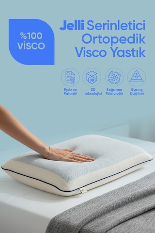 Jelli Ortopedik Visko Yastık - Soğuk Serinletici Jelli Visco Yastık - Soğuk Ortopedik Visko Yastık Beyaz