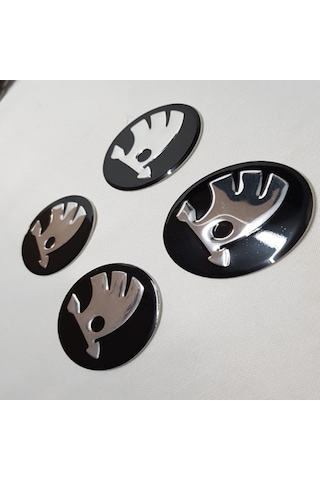 Jant Göbeği Arma Skoda Alüminyum Yapıştırma 54Mm. 4'Lü Set Siyah Jant Göbeği Arma Skoda Alüminyum Yapıştırma 54Mm. 4'Lü Set Siyah