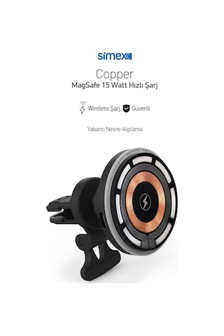 15w Hızlı Manyetik Araç İçi Metal Magsafe Kablosuz Şarj Standı Ve Telefon Tutucu Copper Diğer