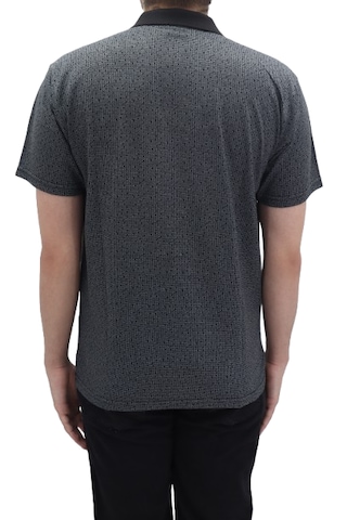 Santa Dmctekstil Erkek Jakarlı Desenli Klasik Kesim Rahat Kalıp Tek Cepli Polo Yaka T-shirt Siyah