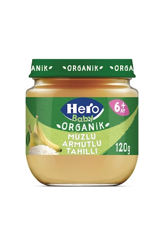 Hero Baby Organik Muz-armut Tahıllı Kavanoz Maması