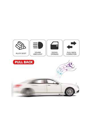 Mercedes-benz Araba Mercedes E300l Araba 1:24 Diecast Metal Model Koleksiyon Araba Sesli Işıklı 21cm