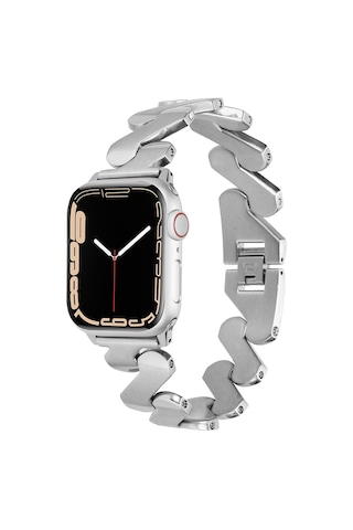 Watch 7 41mm Kordon Uyumlu Krd-80 Metal Strap Kayış Mkst- Gümüş