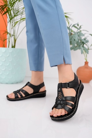 Muggo Soft Günlük Ortopedik Kaymaz Taban Comfort Kadın Sandalet