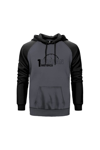 Bir Sıradan Motorcu Kırmızı Renk Reglan Kol Sweatshirt