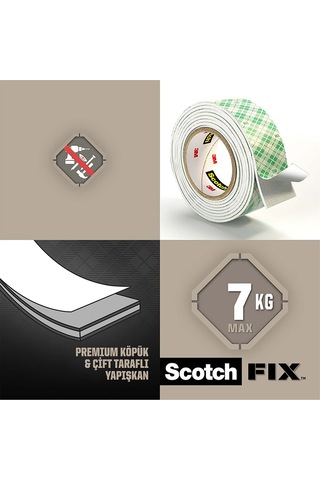Scotch İç Mekan Güçlü Montaj Bandı 19mmx5m