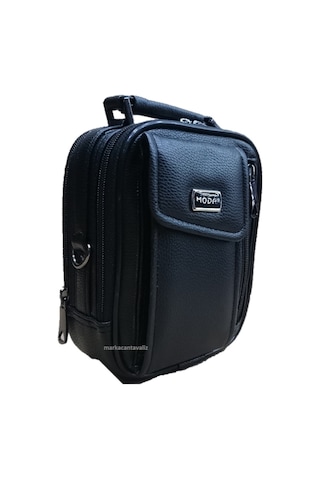 Moda Erkek El Çantası Kasalı El Çantası Cep Telefon Uyumu Siyah