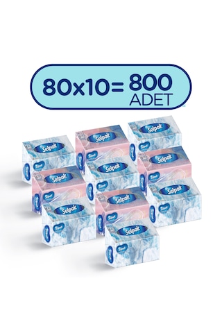 Selpak El ve Yüz Havlusu Kutulu 10 x 80 Yaprak