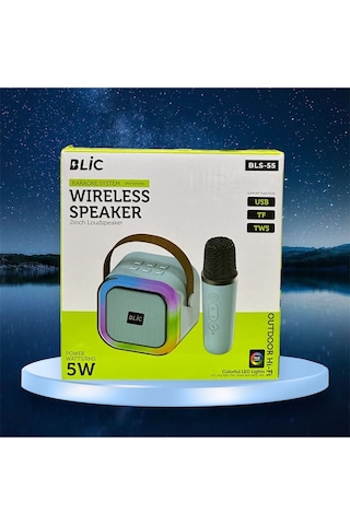 Blic BLS-55 Mini Taşınabilir Işıklı Kablosuz Bluetooth 5.0 Karaoke Hoparlör