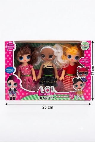 Lol Lil Sisters 3'lü Bebek Seti Kız Çocuk Sevimli Oyuncak Bebek Seti