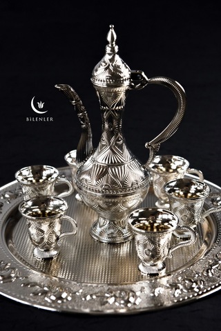 Hediyelik/ Dekoratif Gümüş Zemzem Takımı 8 Parça Set