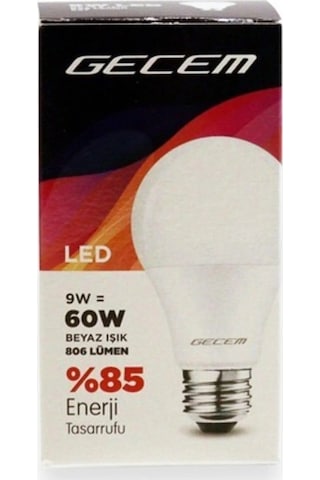 1 Adet Gecem 9w Led Ampul E27 Duy 6500k - Beyaz Işık