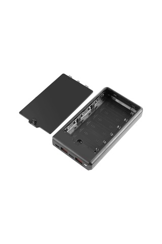 Flybuy 6 Adet 18650 24w Hızlı Şarj Güç Bankası Kutusu Ekranlı Kılıf, Siyah Renkli