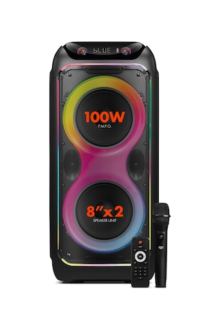 Powerway Cıo 100w Hoparlör Gitar Saz Girişli Karaoke Parti Ses Sistemi 80 Cm Dijital Ekran +bass Pro