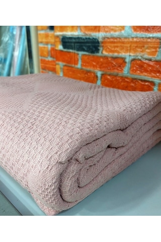 Şaheser %100 Pamuk Çift Kişilik Pike 240x220 Tek Pike -pudra Pudra