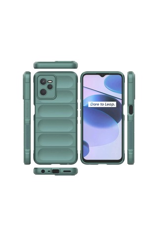 Gld-spt- Newface Realme C35 Kılıf Optimum Silikon - Koyu Yeşil