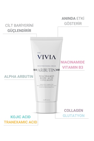 The Vivia Arbutin Cilt Beyazlatıcı ve Aydınlatıcı Leke Kremi 50 ML
