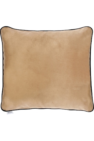 Biyeli Kırlent Yastık Kılıfı Açık Kahve 45x45