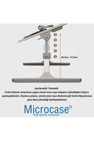 Microcase Yükseklik Ve Eğim Ayarlı Masa Ve Sehpa Ayak Takımı 2 Adet - Al5055 Beyaz