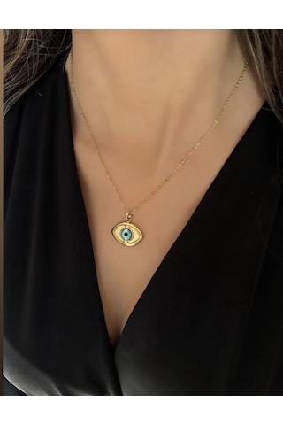 Gold Renk 3 Boyutlu Göz Model Kolye altın