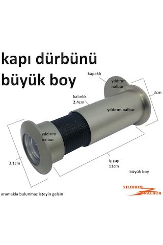 Kapı Dürbünü Saten Geniş Uzun Boylu Özel Çelik Kapı Dürbün Kapakl