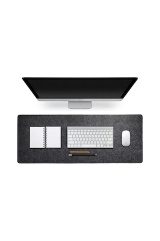 Büyük Keçe Sümen Oyun Mouse Pad Klavye Mat Masa Koruyucu 3mm Antrasit Renk