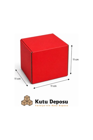 11x11x11 Cm Ofset Kupa Bardak Kutusu Kırmızı 50 Adet 1 Adet