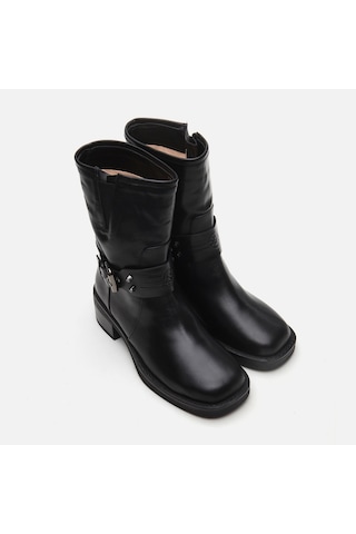 Hotiç Hakiki Deri Siyah Kadın Topuklu Bot 01boh291580a100 Siyah-black Siyah