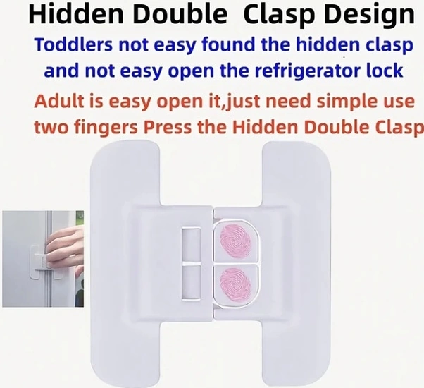 Trendooze 2 Adet Beyaz Buzdolabı Kiliti, Su Sebili Dolap Emniyet Kiliti Çift Mandallı