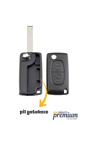 Premium Peugeot Citroen Kumanda Kabı Kasası 2 Buton Pil Yataksız Model