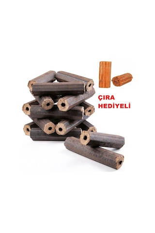 Briket Şömine Odunu 5 Kg Çıra Hediyeli