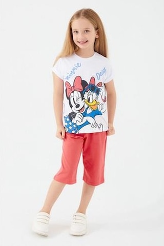 Mınnıe Mouse Kız Çocuk Kapri Takımı Beyaz
