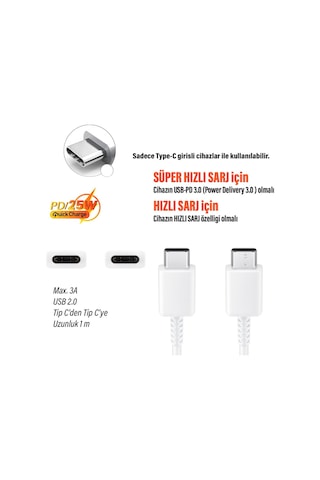 Ep-da705b Type-c Kablo 25w Hızlı Şarj Kablosu Türkiye li