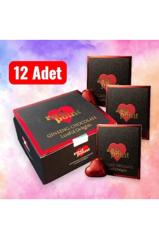 12 Adet Red Point Ginseng Çikolata Kadın Ve Erkek Için Enerji Artırıcı 12x12g Lüks Performanse