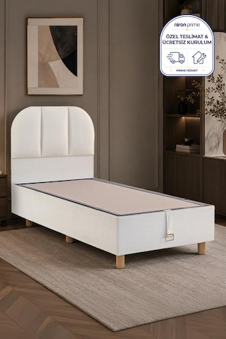 Niron Bohem Klapa 90x190 Cm Tek Kişilik Baza Başlık Seti - Sandıklı Modern Takım 90 x 190