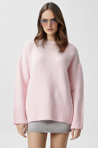 Ritnice Kadın Homy Yumuşacık Bisiklet Yaka Soft Pembe Oversize Triko Kazak Softpembe