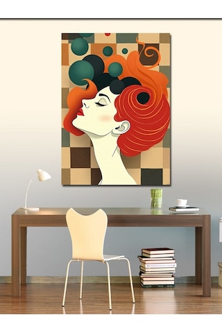 Kanvas Tablo Retro Kadın Profili 100cmx140cm