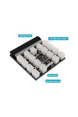 17 PIN ATX 6 PIN Breakout Board Adaptörü Güç Kaynağı Led Kesme