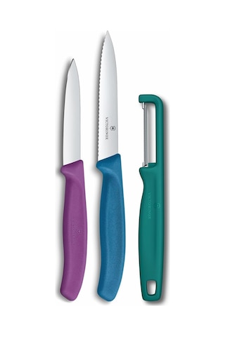 6.7116.33c1 Swiss Classic 3lü Bıçak Ve Soyacak Set, Renkli çok renkli