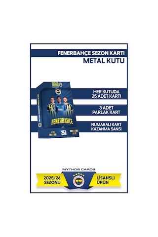 Fenerbahçe 2025-26 Sezon Kartları - Metal Kutu