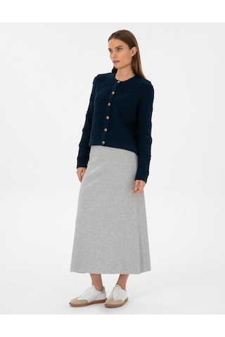 Pierre Cardin Kadın Gri Melanj Etek Triko 50311060-vr086 Gri Melanj