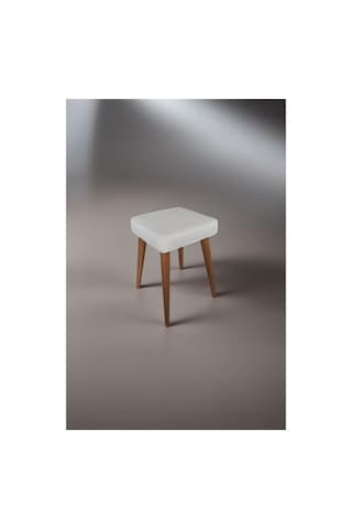 Gürgen Ahşap 4 Ayaklı Tabure, Salon Ve Mutfak İçin Açık Bej