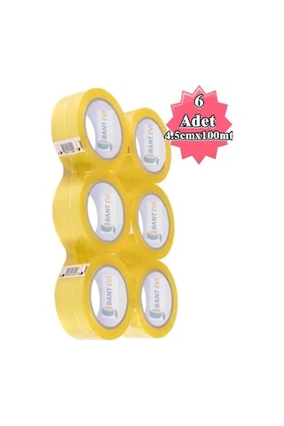 Bant Evi Koli Bandı Şeffaf 6 Adet 45 MM x 100 M