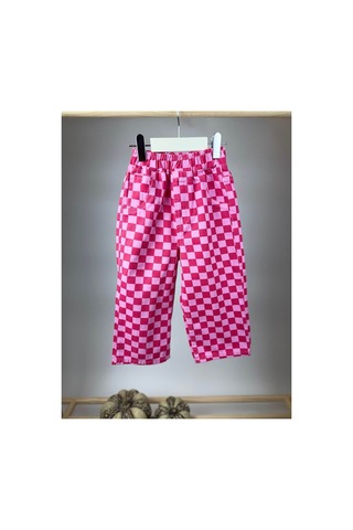 Poala Kids Damalı Ballon Jeans Pembe